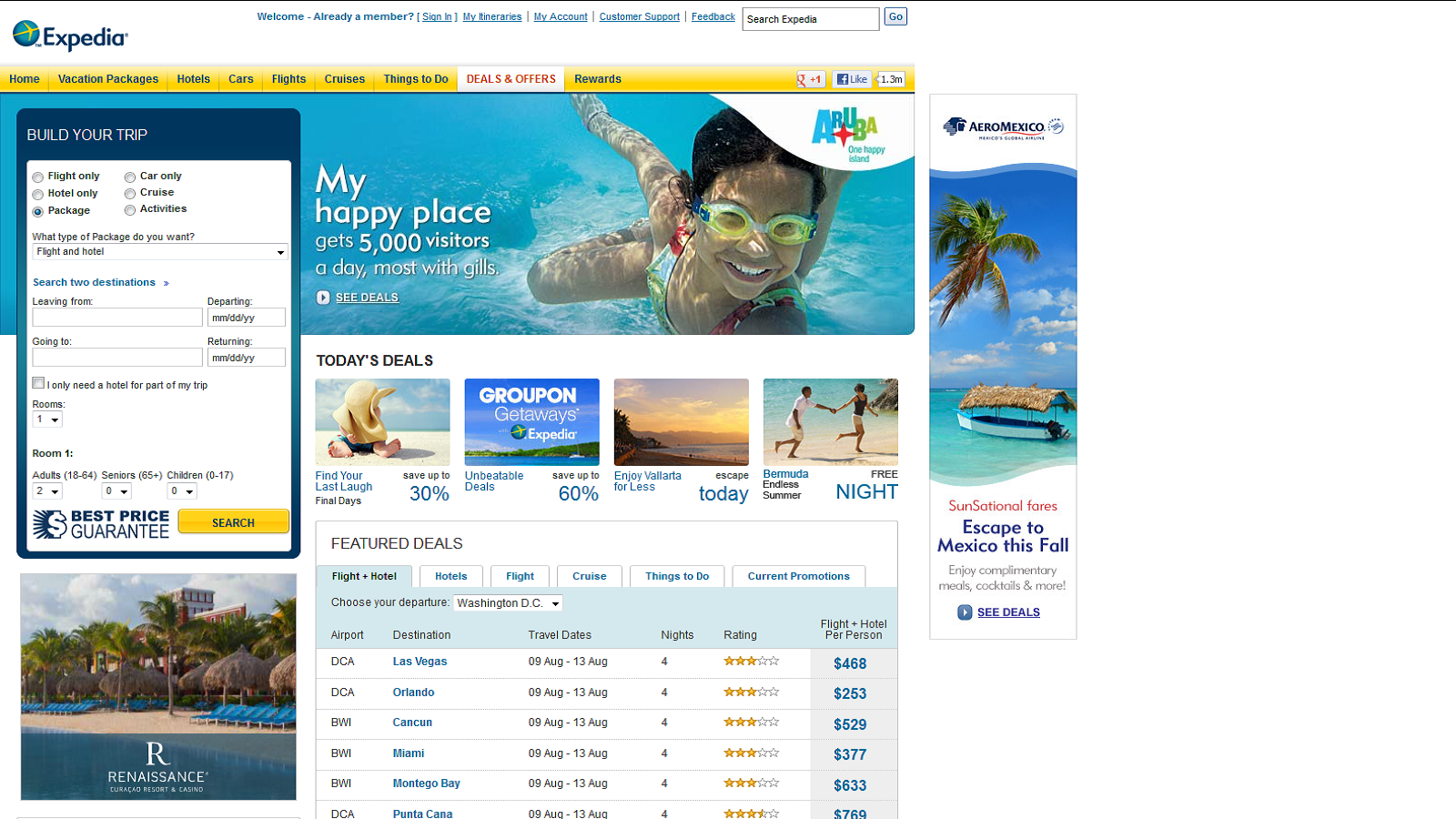 sites for travel packages